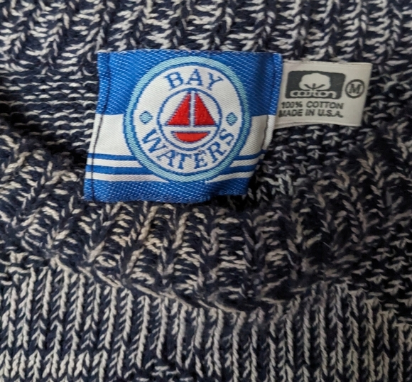 Vintage Bay Waters Mens Sweater Size Medium Grandpa Hipster - Picture 2 of 3